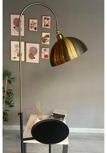 Dimmerli Işığı Ayarlanabilen Işığı Artırılıp Azaltılabilen Eskitme-siyah Hareketli Başlık Lambader Yeşil