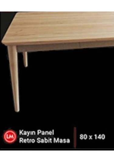 Bengimobilya Masa Retro Kayın Ahşap Panel Tabla Ve Torna Ayak Ham Masa Itinalı (396430240)