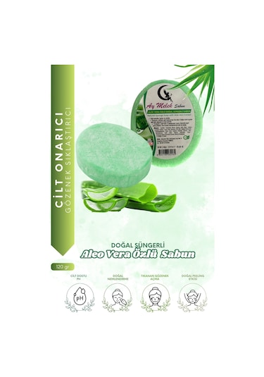 Aloe Vera Özlü Süngerli Doğal Güzellik Sabunu Cilt   Etkili Diğer