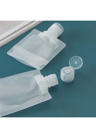 Dofolink Seyahat İçin Taşınabilir 3 Kapasite 30ml+50ml+100ml Mat Emülsiyon/şampuan Poşeti, Dökülme Engeli, Flipli Kapağı, 15 Adet Paket Diğer