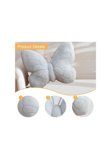 Fastbuy İyileştirilmiş Suntek Kelebek Şeklinde Mavi Yastık Hediyesi, Rahatlatıcı Ve Sevimli Yatak Eşyaları İçin İдеal Mavi