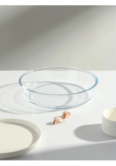 Daniks Camdan Yapılmış Yuvarlak Fırın Kabı, 26.4x26.4x5.8 Cm 187473260 Beyaz