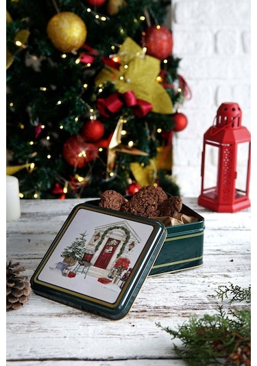 Edinburgh Haven Desenli 2'li Metal Saklama Kabı Seti, 1,9 Lt + 1,1 Lt