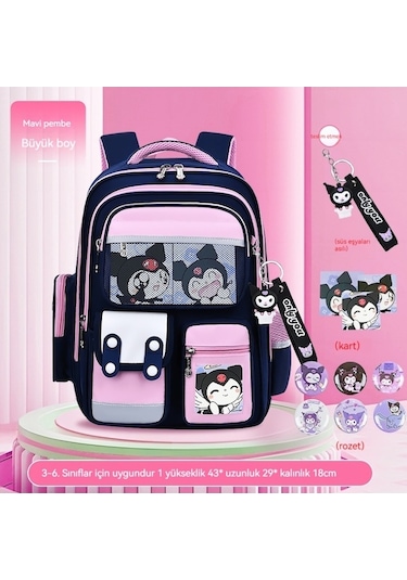 Weichuang01 İlkokul Öğrenci Çantası, Hafif, Çocuk Sırt Çantası, Weichuang01 Boy, 3-6. Sınıf, Pembe Safir Mavisi