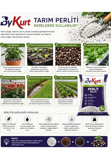 Tarım Perliti Çiçek Toprağı Karışımı 5 Litre Toprak Perliti 10 L