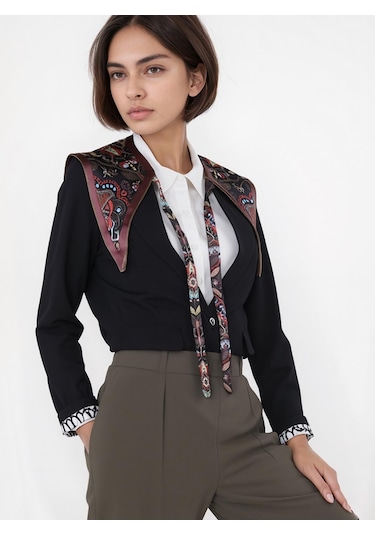 Walkenzo Bohem Stil Etnik Desenli Kadın Omuz Şalı Çok Renkli