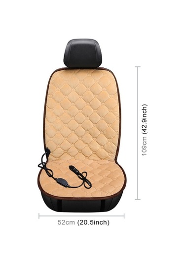 Sones Araba 24v Ön Koltuk Isıtıcı Minder Isıtıcı Kapak Kış Isıtmalı Sıcak, Tekli Koltuk Bej