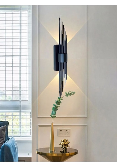 Şanled Merdiven Modeli Metal Çift Yönlü Duvar Aydınlatma Aplik-pilli Amber