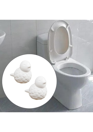 Suntek 2 Parça Seramik Klozet Cıvata Kapakları Şık Tuvalet Beyaz