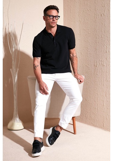 Buratti Pamuklu Regular Fit Düğmeli Erkek Polo Yaka T Shirt 5902127 Siyah