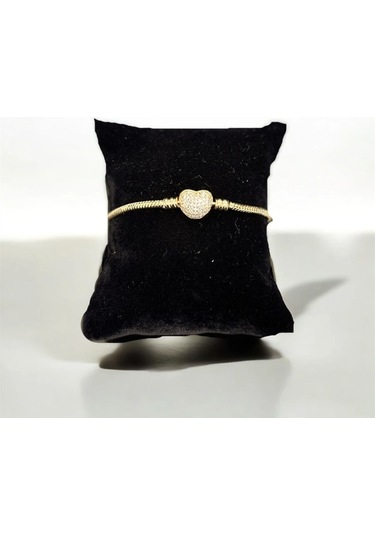 T-blk-27 Kalp Klipsli Bileklik Gold