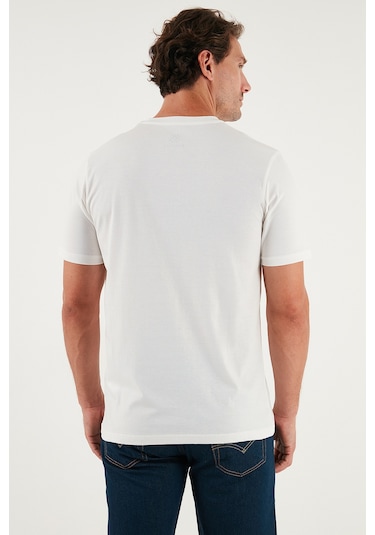 Buratti Pamuklu Regular Fit Bisiklet Yaka Erkek T Shirt 59020204 Ekru