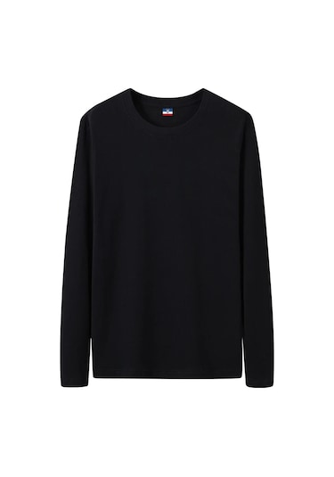 Muls Erkek Uzun Kollu Pamuk Tişört 4xl-5xl Sonbahar Giyim Hızlı Teslimatblack Black