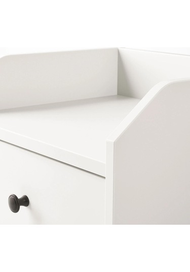 Komodin, Beyaz Renk Meridyendukkan 40x36 Cm 1 Adet Çekmece-2 Adet Açık Depolama Alanı Yatak Odası Mobilyası