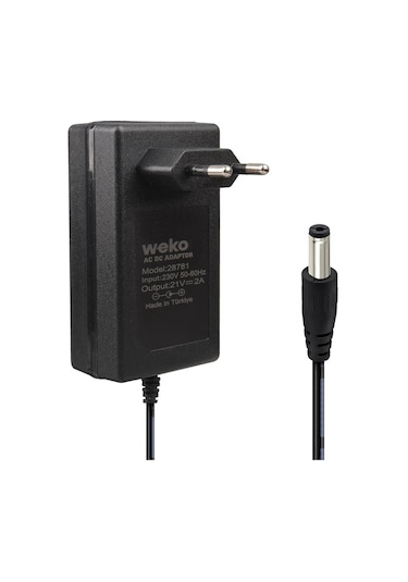 Ayt 21 Volt 2 Amper 5.5x2.5 Mm Uçlu Kırmızı Yeşil Ledli Priz Tipi Şarjlı Matkap Adaptörü Şarj Cihazı Aleti