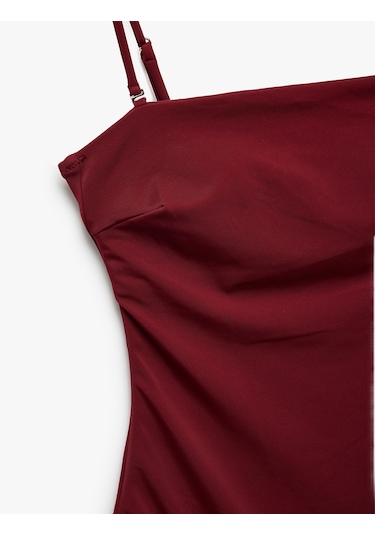 Koton Astarlı Çıkarılabilir Askı Detaylı Straplez Mayo Bordo 5sak20170mm Bordo