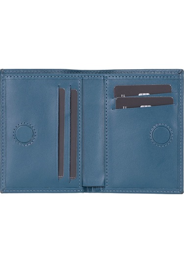 Nigra Hakiki Deri, El Yapımı Cüzdan Gölgeli Mavi Mavi