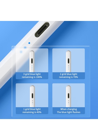 Neevoyu Evrensel Aktif Kapasitif Kalem - İos/android Uyumlu, Type-c Hızlı Şarj, Gerçek Zamanlı Pil Göstergesi, Akıllı Enerji Tasarrufu, 1.9mm Pom Uç, Tablet/phone/ıpad İçin