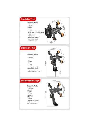 Bengguo-teleskopik Telefon Montajlı Bisiklet Telefon Tutucu Y29308-c Siyah