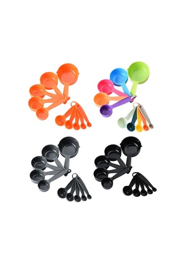 Gri 10 Adet Ölçekli Ölçüm Kaşığı Çay Kaşığı Çok Amaçlı Kaşık Kek Pişirme Un Gıda Ölçüm Kabı Ev Mutfak Aksesuarları Pişirme Araçları