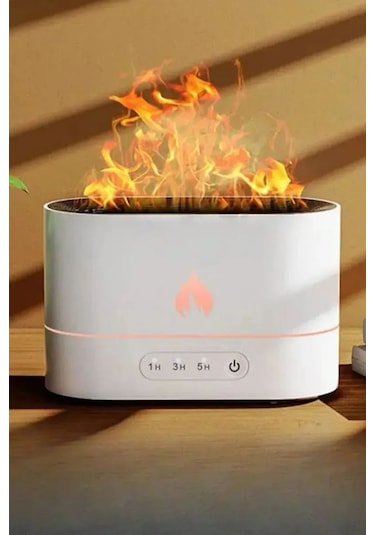 Alev Görünümlü Hava Nemlendirici Aroma Terapi Buhar Makinesi Aromatik Oda Kokusu Difüzörü