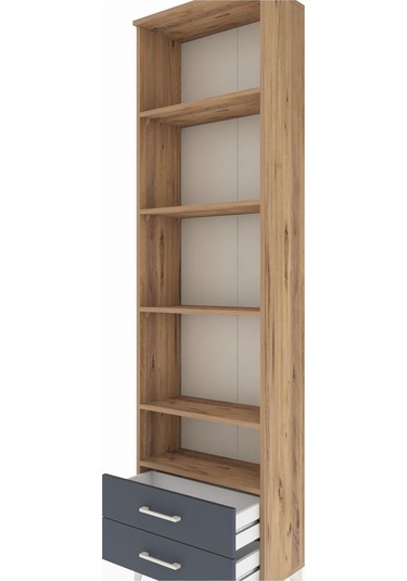 Arges Dolap 5 Raflı 2 Çekmeceli 60x30x221 Çam-antrasit Çam