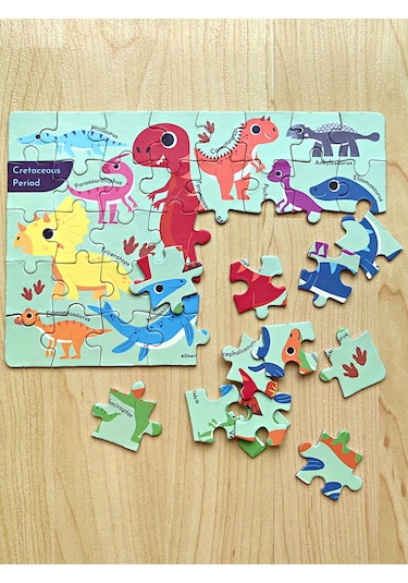 Doerkids Dinozorlar-Cretaceous Dönemi Mini Puzzle 40 Parça 4 Yaş
