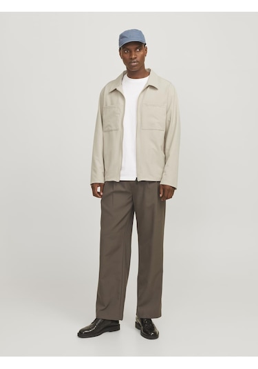 Jack & Jones Erkek Gömlek Yaka Ceket - Perfect - 12270677 Moonbeam Çok Renkli