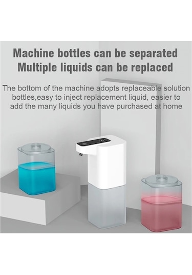 Ulzyvf Otomatik Endüktif Köpük Sabunluk Usb Şarjlı Beyaz El Yıkama Aparatı Beyaz