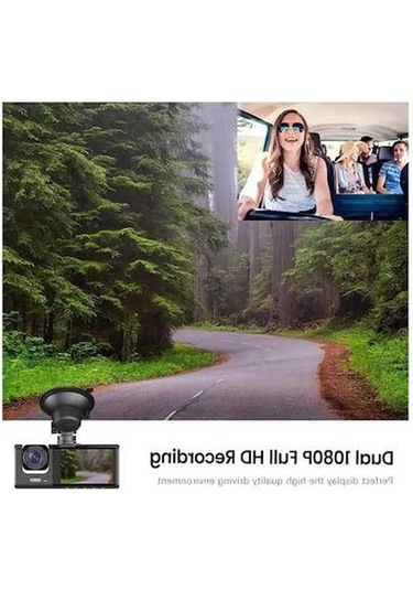 Createtech 1080p Dvr Araç Kamerası, Ön + Arka Kameralı, 2 İnç Ekran, G Sensörlü Kaydedici