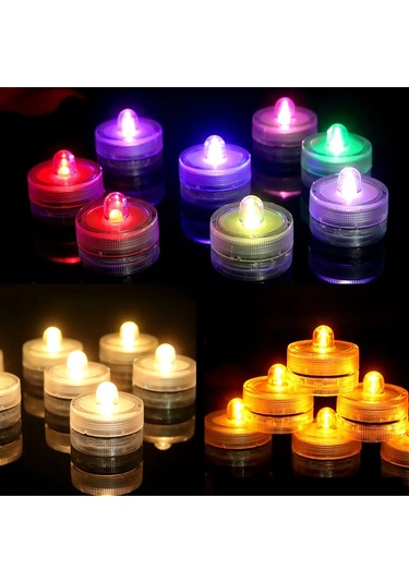 Led Alevsiz Mumlar Işık Su Geçirmez Dekoratif Mumlar Sualtı