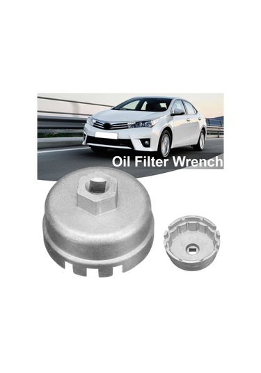 Sones 64.5mm Alüminyum Yağ Filtresi Anahtarı Kapağı Soket Sökücü Aracı Lexus Toyota Corolla Highlander Rav4 Camry Evrensel Konut Gümüş