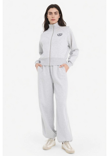Defacto Loose Fıt Baskılı Fermuarlı Sweatshirt G8117ax26spgr256 Gri-gr256