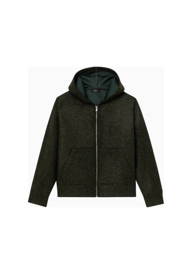 A.p.c Alvin Unisex Lüks Neopren Kapüşonlu Koyu Yeşil