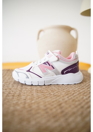D0130 Cırtlı Çocuk Unisex Sneaker Spor Ayakkabı Pembe