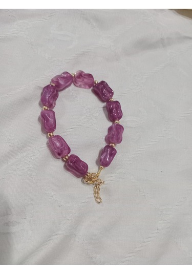 Mor Kesmeşeker Desenli Bileklik Mor