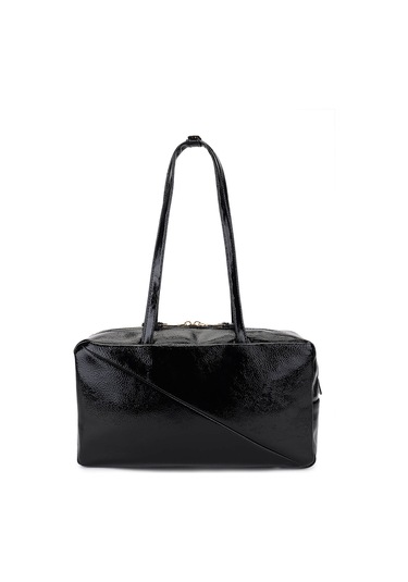 Tamer Tanca Kadın Suni Deri Siyah Kırışık Rugan Kol Çantası 1178 4001 Bn Cnt Sk25-26 Sıyah Krsk Rgn Siyah