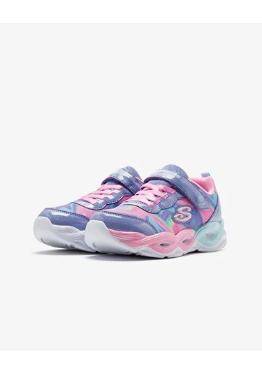 Kız Çocuk Mavi Işıklı Spor Ayakkabı Çok Renkli