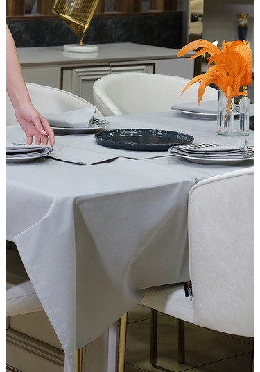 Dream Kumaş Peçete Modelleri Leke Tutmaz Kumaş Peçete Çeyiz Seti 6lı Paket Antrasit