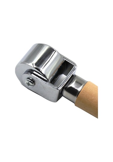 Besthome1 Suntek Deri Rulo Ahşap Saplı Kırma Aracı 2,5cm Leathercraft El Sanatı İpuçları Gümüş