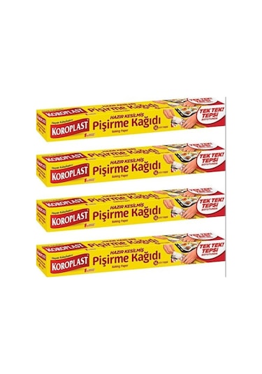 Koroplast Hazır Kesilmiş Pişirme Kağıdı 16 Yaprak 4 Adet
