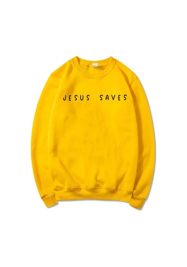 Sarı İsa Kurtarır Kazak Hıristiyan Tişörtü İnanç Üst İsa Hoodie İncil Ayetleri Crewneck Kazak Kadın Grafik Kazak Tops Sarı