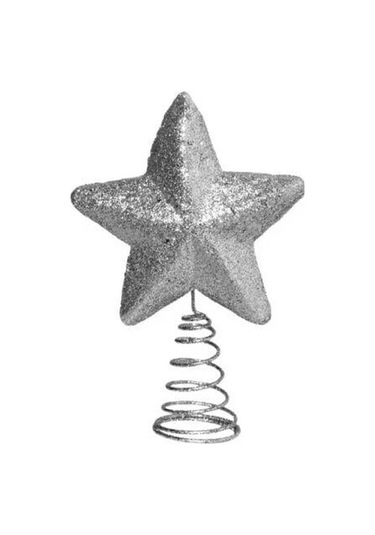 Yılbaşı Ağaç Tepelik 15cm Gümüş Pullu Yaylı Yıldız Diğer
