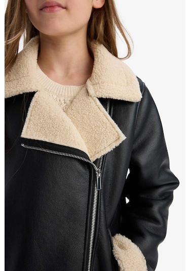 Defacto Kız Çocuk Su İtici Ceket Yaka Pelüş Astar Suni Deri Ceket Mont C4978a825aubk27 Siyah Defacto Kız Çocuk Su İtici Ceket Yaka Pelüş Astar Suni Deri Ceket Mont C4978a825aubk27 Siyah