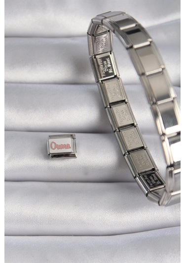 316l Çelik Gümüş Renk Beyaz Pembe Ouma İşlemeli Nomination Charm Çok Renkli