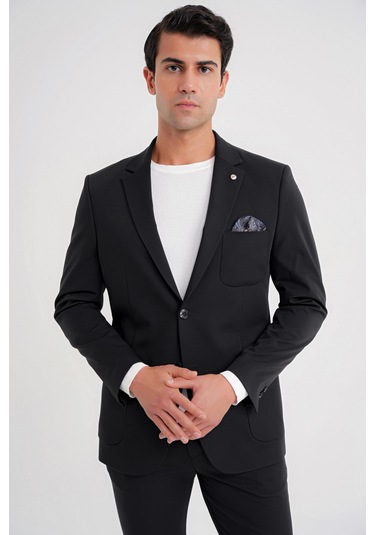 C 697 Ceket Regular Fit Siyah-1 Casual Siyah
