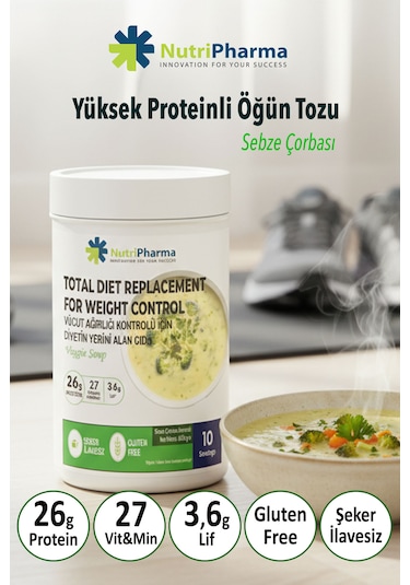 Whey Proteinli Diyet Sebze Çorbası Yüksek Proteinli Çorba Öğün Tozu, 600g Diğer