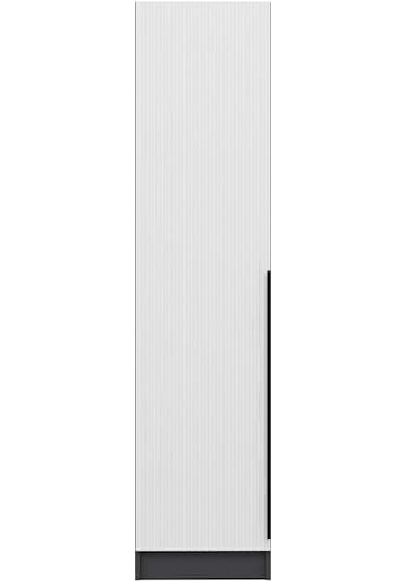 Minar Kale 1 Kapaklı Dolap Antrasit - Beyaz Çizgili Mebran 210cm