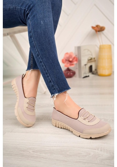 Kadın Fileli Yazlık Spor Babet Ten