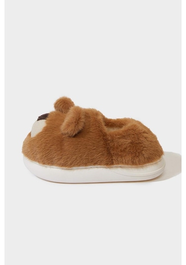 Defacto Kız Çocuk Ayı Temalı Düz Taban Panduf F1921a825wngr2 Gri